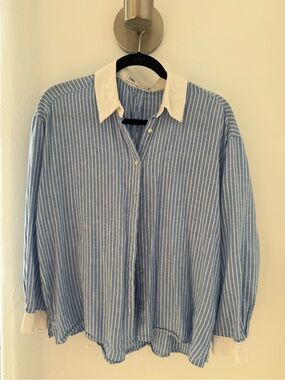Zara pinstriped collared shirt